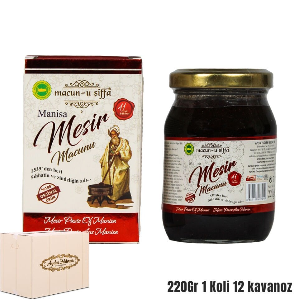 Coğrafi İşaretli Manisa Mesir Macunu 220 Gr Cam Kavanoz (12’li Koli) – Toptan Satış